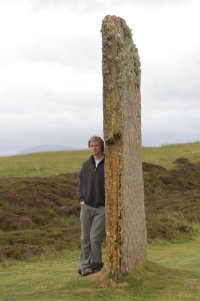 Brodgar with sheltering human for scale